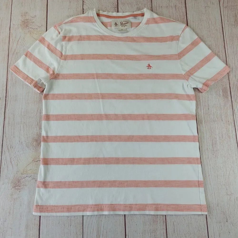 Original Penguin striped short sleeve crew neck tee sz M